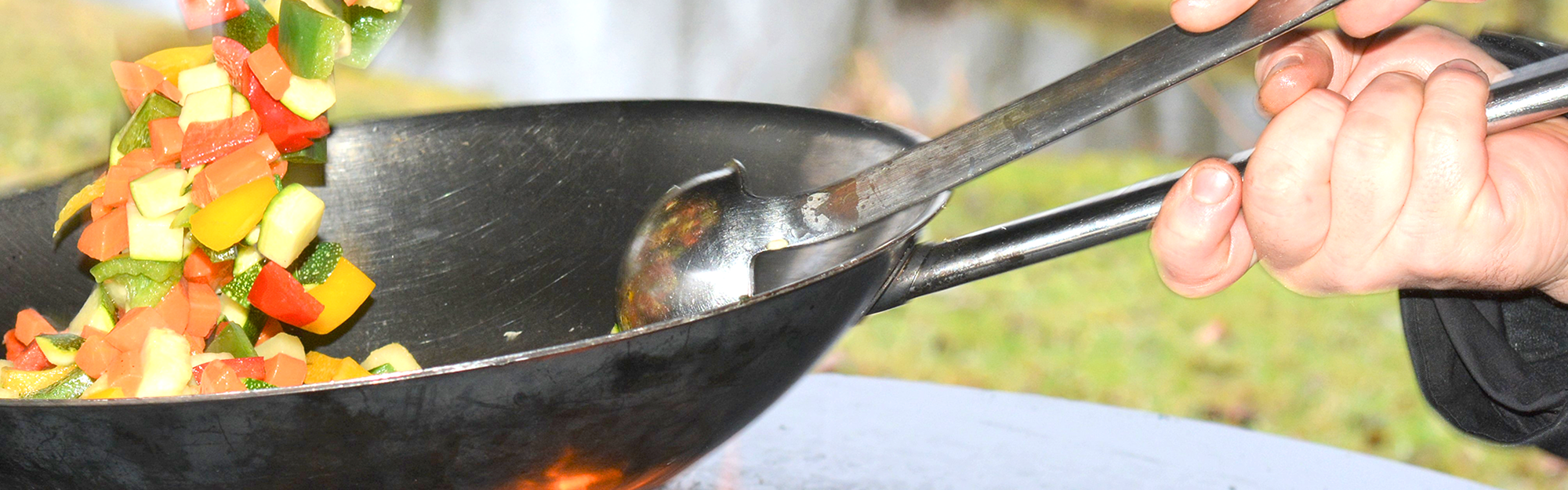 Gemüsepfanne auf einem Live-Cooking Event